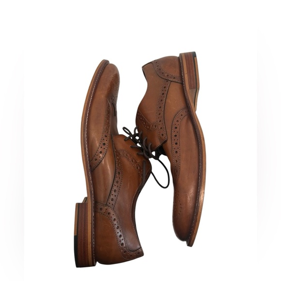 Joseph Abboud Greenwood Tan Wingtip Dress Shoes - Men’s Size 10 - Picture 6 of 7